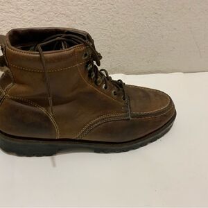Eddie Bauer Mens Ankle Boots Brown Leather  Lace Up 10.5 M